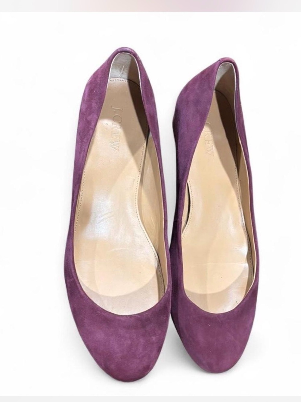J Crew Women's Purple Suede Low Block Heel Pumps Size 8 - Picture 4 of 7
